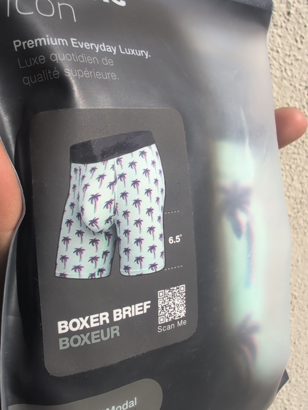 BN3TH Classic icon Boxer 6.5" Brief Print Palm Glow - Seaglass Size XS Green